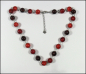 Preview: Collier aus Crackle-Perlen in Rot - Orange - Braun
