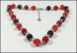 Preview: Collier aus Crackle-Perlen in Rot - Orange - Braun