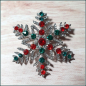 Preview: „Schneeflocke in Weihnachtsfarben“ – Brosche & Kettenanhänger – 2 in 1