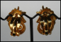 Preview: Ohrclips "Seepferdchen / Pferdekopf mit Strass und Gold"