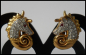 Preview: Ohrclips "Seepferdchen / Pferdekopf mit Strass und Gold"