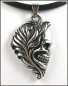 Preview: Großer Kettenanhänger "Feather Skull" aus Edelstahl