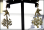 Preview: Ohrhänger "Vogelbaum", bronzefarbener Vintage Style