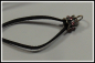 Preview: Wechselschmuckkette "Schwarzes Wildlederimitat & rosa Strass" - 78 cm