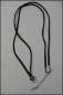 Preview: Wechselschmuckkette "Schwarzes Wildleder & roter Strass" - 78 cm