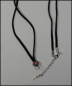 Preview: Wechselschmuckkette "Schwarzes Wildleder & roter Strass" - 78 cm