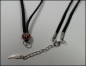 Preview: Wechselschmuckkette "Schwarzes Wildleder & roter Strass" - 78 cm