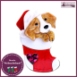 Preview: Brosche „Weihnachtshund“ aus Acryl
