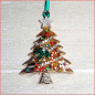 Preview: Geschenk- oder Weihnachtsbaumanhänger "Reich geschmückter Weihnachtsbaum"  in Goldgelb