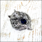 Preview: "Wolf mit blauem Stein" - Brosche & Kettenanhänger - 2 in 1