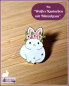 Preview: Pin „Weißes Kaninchen mit Blütenkranz“