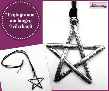 "Großes Pentagramm" am langen Lederband - ca. 80 cm