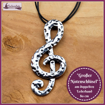 "Großer Notenschlüssel" an doppelreihigem Lederband