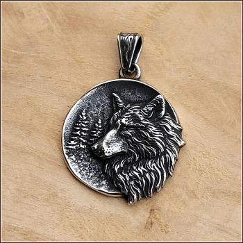 Kettenanhänger „Wolf“ aus Edelstahl