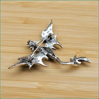 „Grüner Silberdrache“ – Brosche & Kettenanhänger – 2 in 1