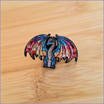 Preview: Pin "Geflügelter, sitzender Drache"