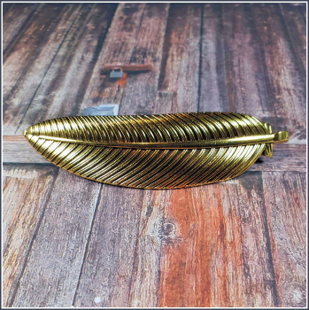 Haarspange "Feder" in Antikgold