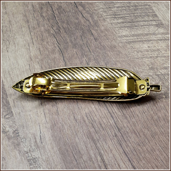 Haarspange "Feder" in Antikgold