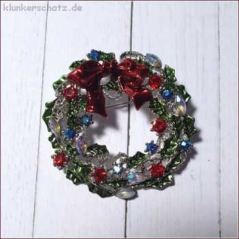 Brosche "Weihnachtskranz"