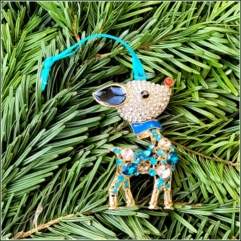 Geschenkanhänger / Dekoanhänger / Baumschmuck "Reh in Türkis"