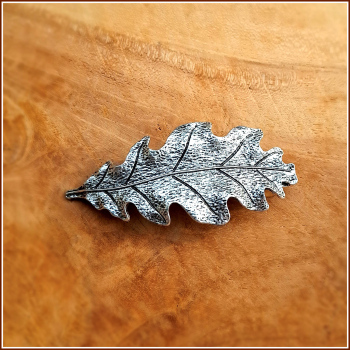 Haarspange "Eichenblatt" in Antiksilber