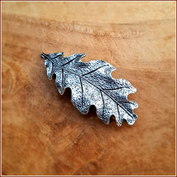 Haarspange "Eichenblatt" in Antiksilber
