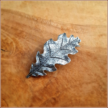 Haarspange "Eichenblatt" in Antiksilber