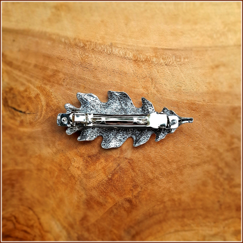 Haarspange "Eichenblatt" in Antiksilber