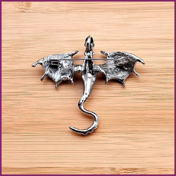 Preview: „Violetter Silberdrache“ - Brosche & Kettenanhänger - 2 in 1