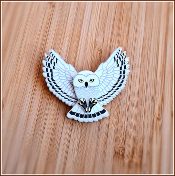 Brosche "Schleiereule" aus Acryl