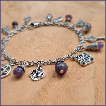 Bettelarmband „Amethyst Witchcraft“ – 21,5 bis 23 cm - Unikat