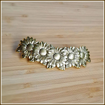 Haarspange „Sonnenblumen“ in Antikgold