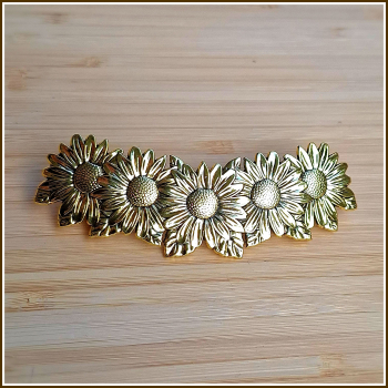 Haarspange „Sonnenblumen“ in Antikgold