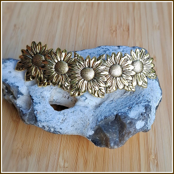 Haarspange „Sonnenblumen“ in Antikgold