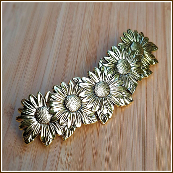 Haarspange „Sonnenblumen“ in Antikgold
