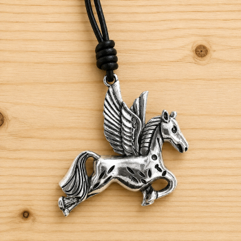 Preview: "Pegasus" am langen Lederband - ca. 80 cm