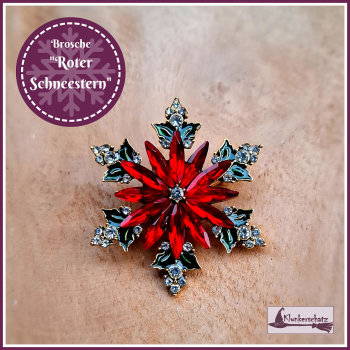 Brosche „Roter Schneestern“