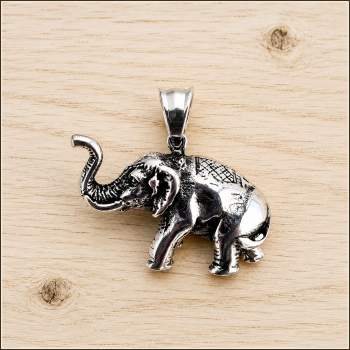 Preview: Kettenanhänger "Elefant" aus Edelstahl