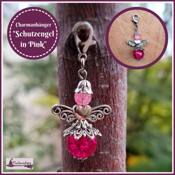 Charmanhänger „Glückselfe in Pink“