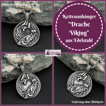 Kettenanhänger „Drache Viking“ aus Edelstahl