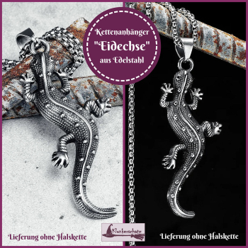 Kettenanhänger „Eidechse“ aus Edelstahl