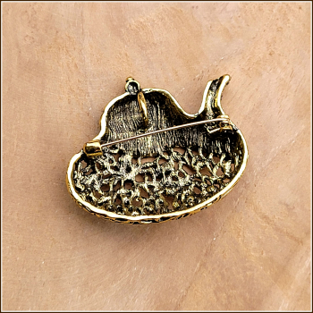 „Teekanne in Gold“ - Brosche (und Kettenanhänger) – 2 in 1
