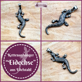 Kettenanhänger „Eidechse“ aus Edelstahl