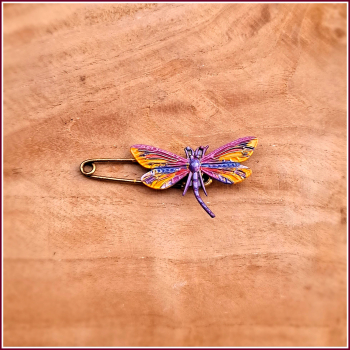 Schmuck-, Gewand- und Kiltnadel „Libelle Syksy“ - Unikat