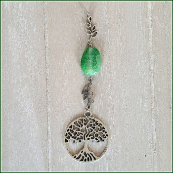 Fenster-, Wand-  oder Altarschmuck "Lebensbaum & grüner Achat" - ein Unikat!