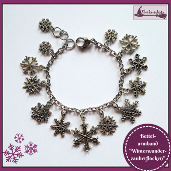 Bettelarmband "Winterwunderzauberflocken" - 18,5 bis 21,5 cm Länge