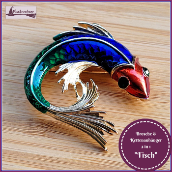 "Fisch" - Brosche & Kettenanhänger - 2 in 1 - Einzelstück