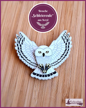Preview: Brosche "Schleiereule" aus Acryl