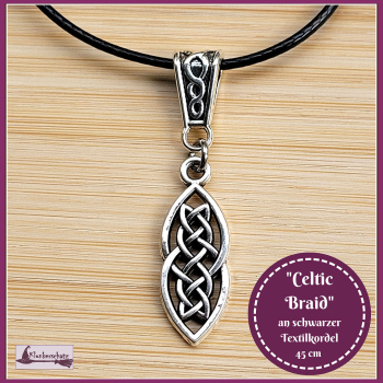 "Celtic Braid" an schwarzer Textilkordel