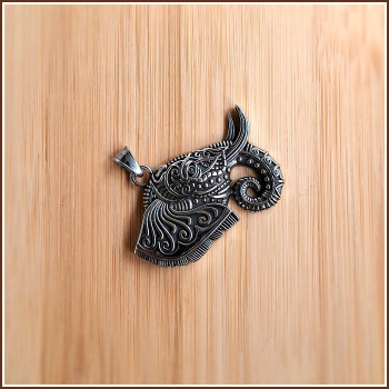 Preview: Kettenanhänger „Elefantenkopf Ganesha“ aus Edelstahl